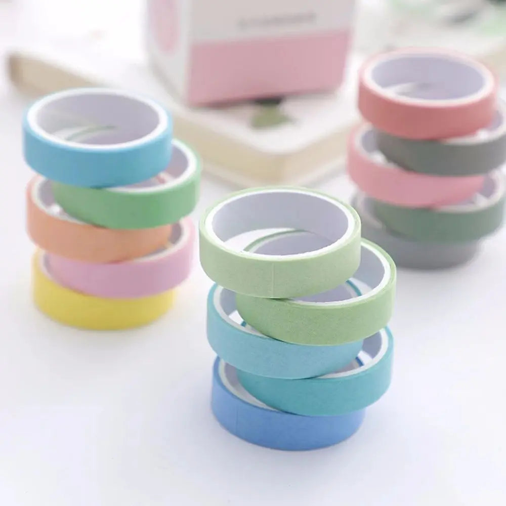 Solid Color Decorative Masking Tape Set – 5 Rolls Scrapbooking