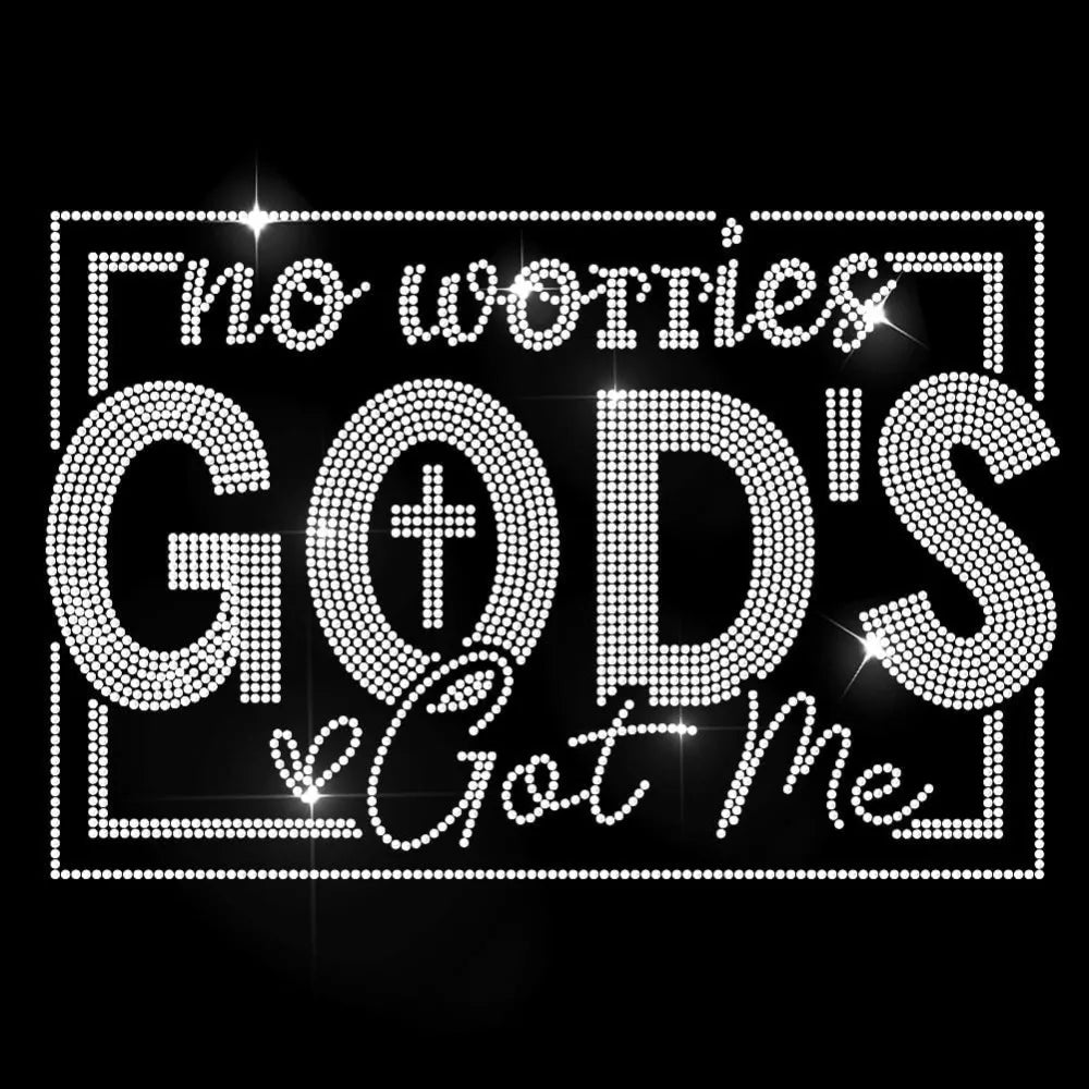 Glass Hotfix Rhinestone Iron-On Patch – Faith Word Appliqué