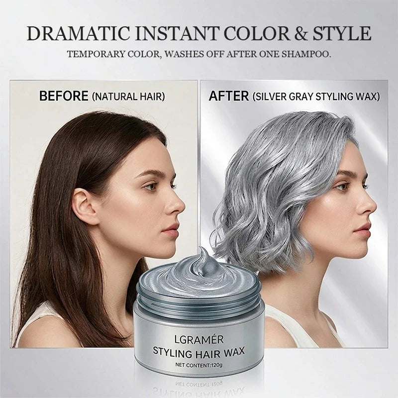 Temporary Hair Color Wax – 9 Shades | Silver Gray, Wine Red & More