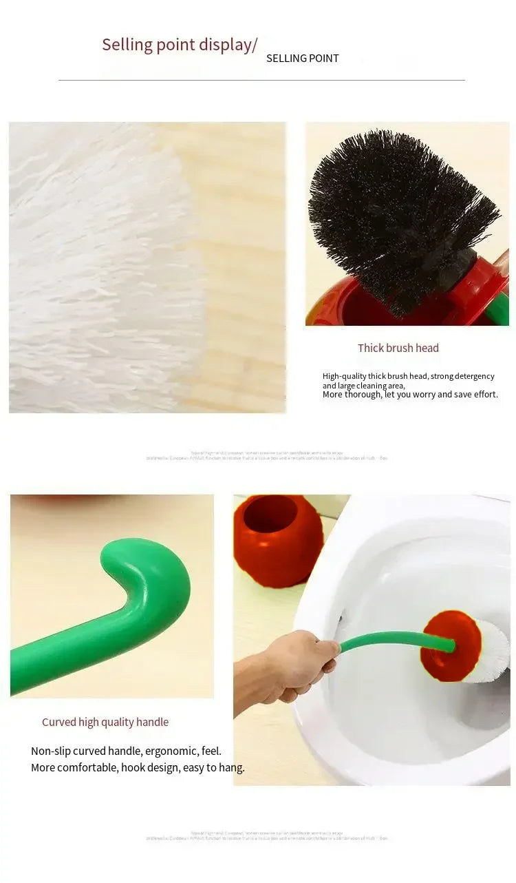 Red Toilet Brush Creative Lovely Cherry Shape Lavatory Holder