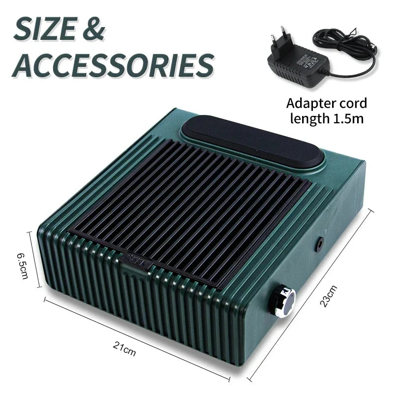 80W Powerful Nail Dust Collector Manicure Vacuum Cleaner Fitter Fan