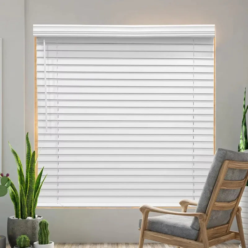 Modern Faux Wood Blinds Slat Horizontal Blackout Anti-UV French
