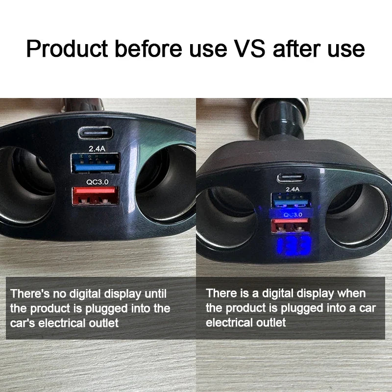 Dual USB PD 66W Fast Car Charger – Multi-Device Charging
