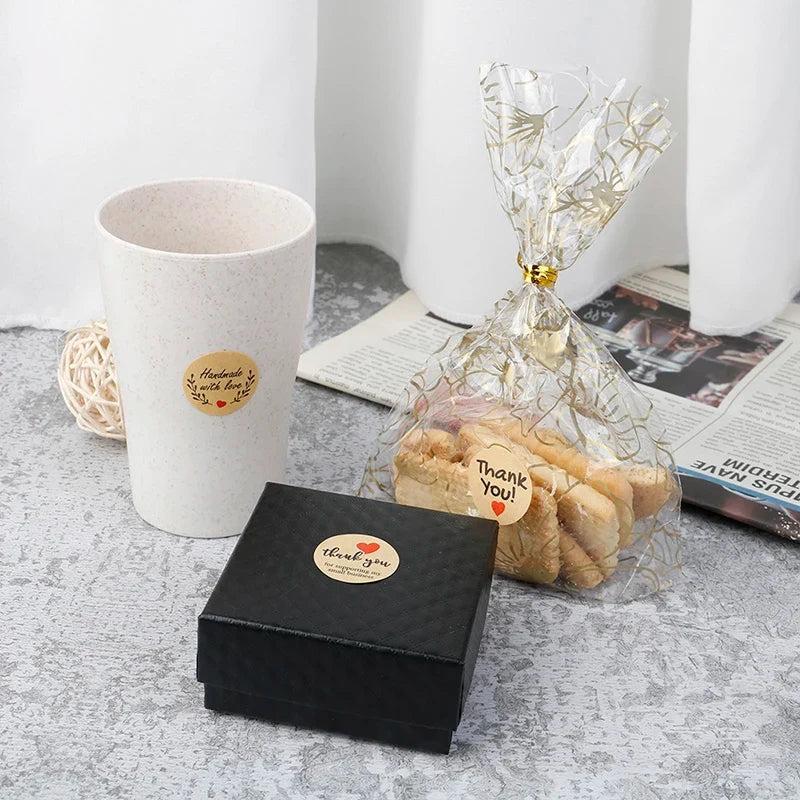 500 Thank You Stickers – Round Kraft Paper Seal Labels Roll