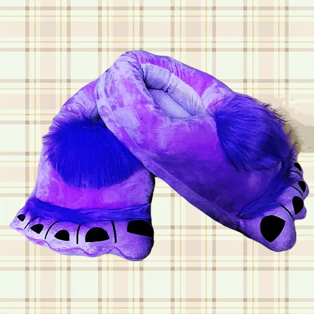 Lorilury Fuzzy Animal Slippers – Novelty Paw & Bigfoot Slides