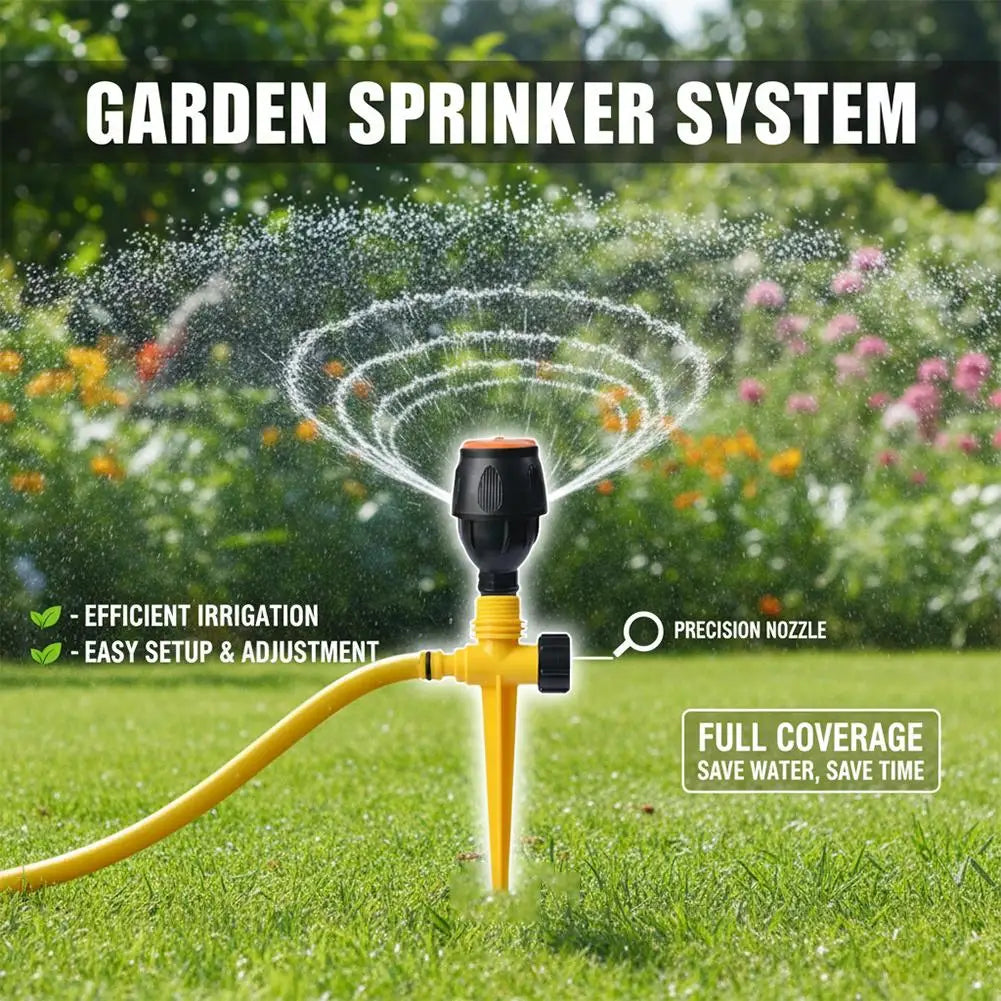 360° Rotating Garden Sprinkler with Ground Spike | Large Area