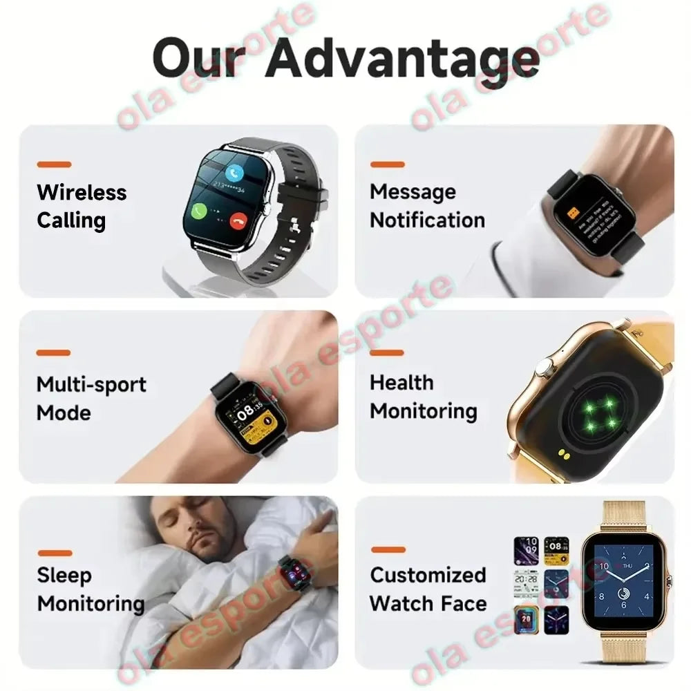 Smart Watch Wireless Calling Dial Multi Sport Mode Reminder Rejection
