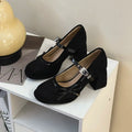 Women's Vintage Mary Jane Pumps – Butterfly-Knot Square Heel