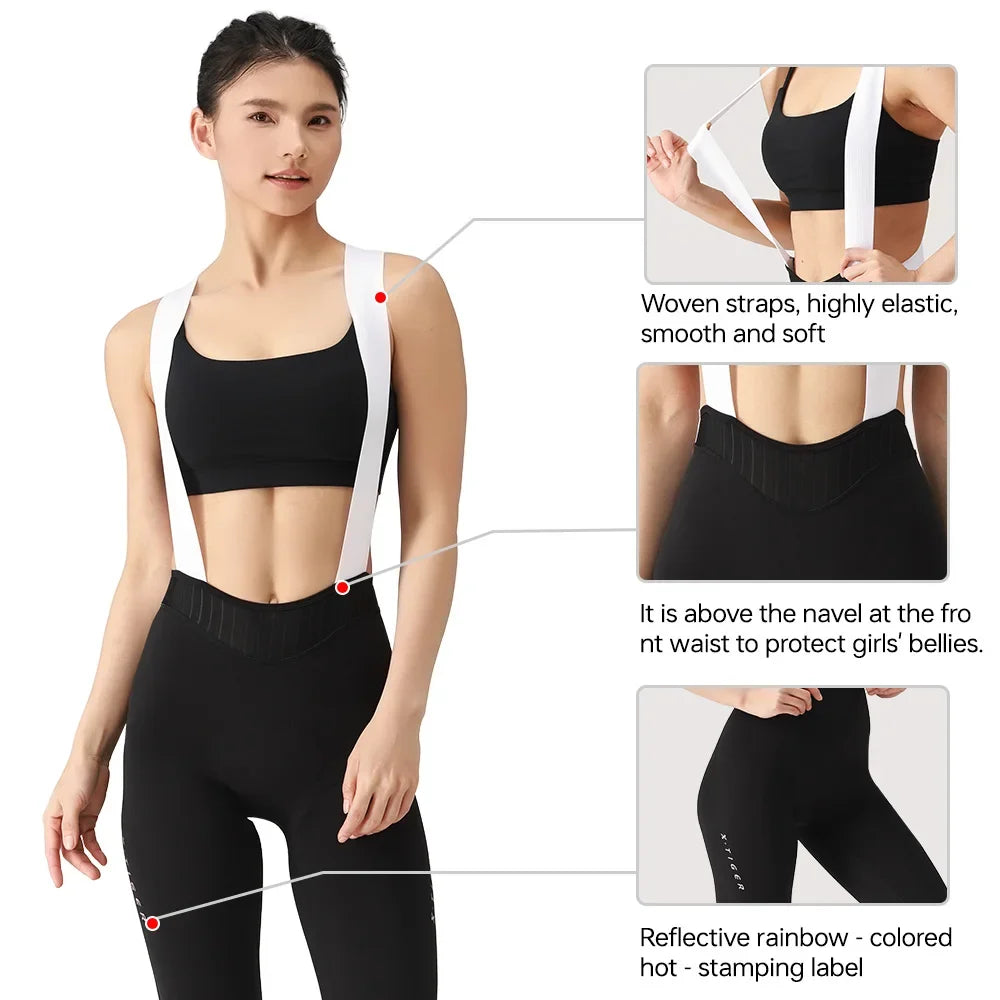 X-TIGER Women's Cycling Bib Pants – 120D Padded MTB Tights