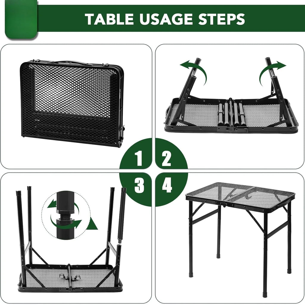 Aluminum Folding Camping Table | Height Adjustable & Portable