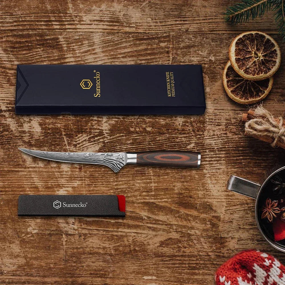 Sunnecko 6" Boning Fillet Knife | High Carbon Stainless Steel