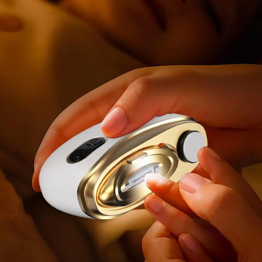 2-in-1 Electric Nail Clipper & Polisher with LED Light | USB