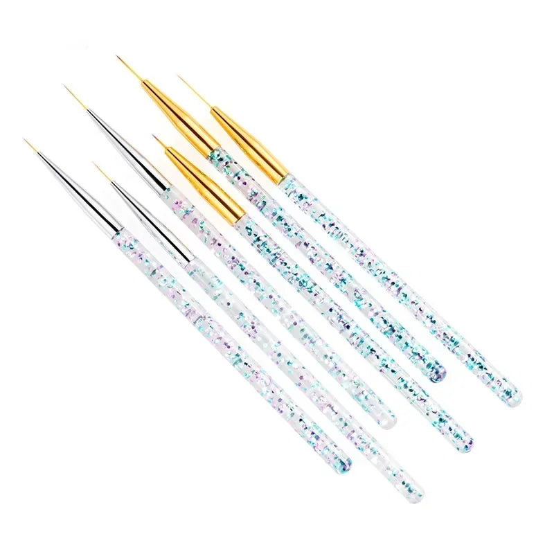 3Pcs Ultra-Thin Nail Art Liner Brush Set | Stripe & UV Gel