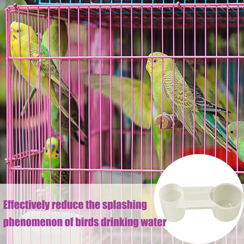 Double-Port Bird Water Dispenser – Splash-Proof Drinker Cup