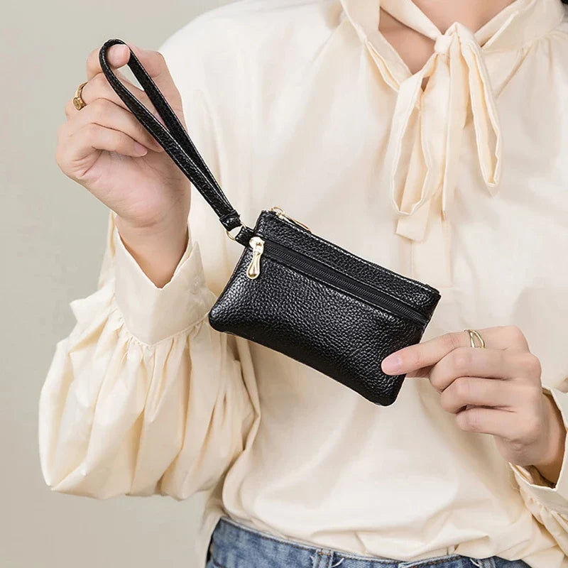 Women's PU Leather Mini Wallet – Zipper Coin Purse & Card Hold