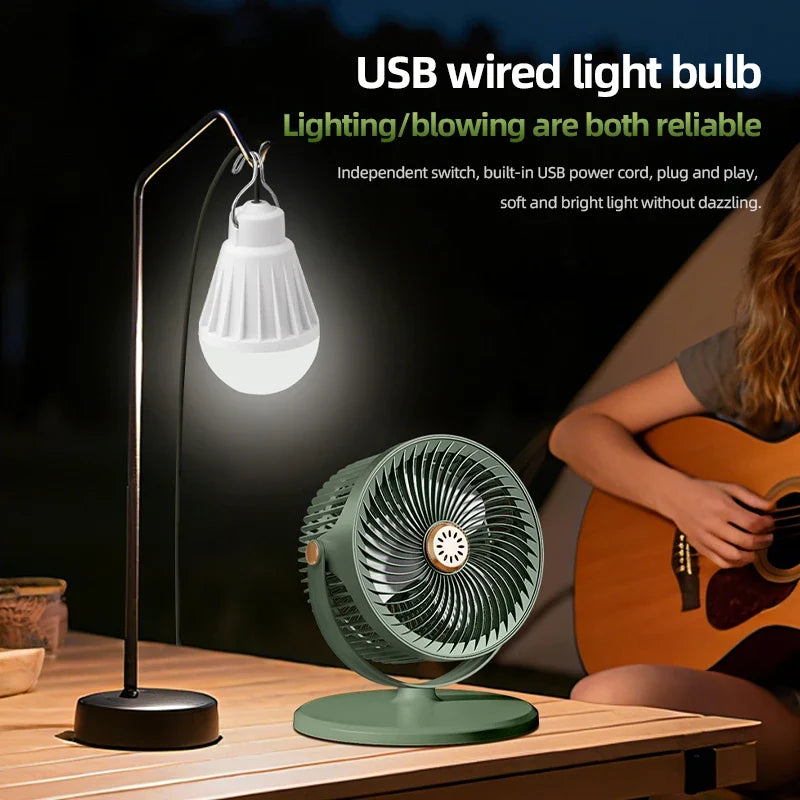 Solar Fan with LED Light – Floor & Desktop Multi-Function Fan