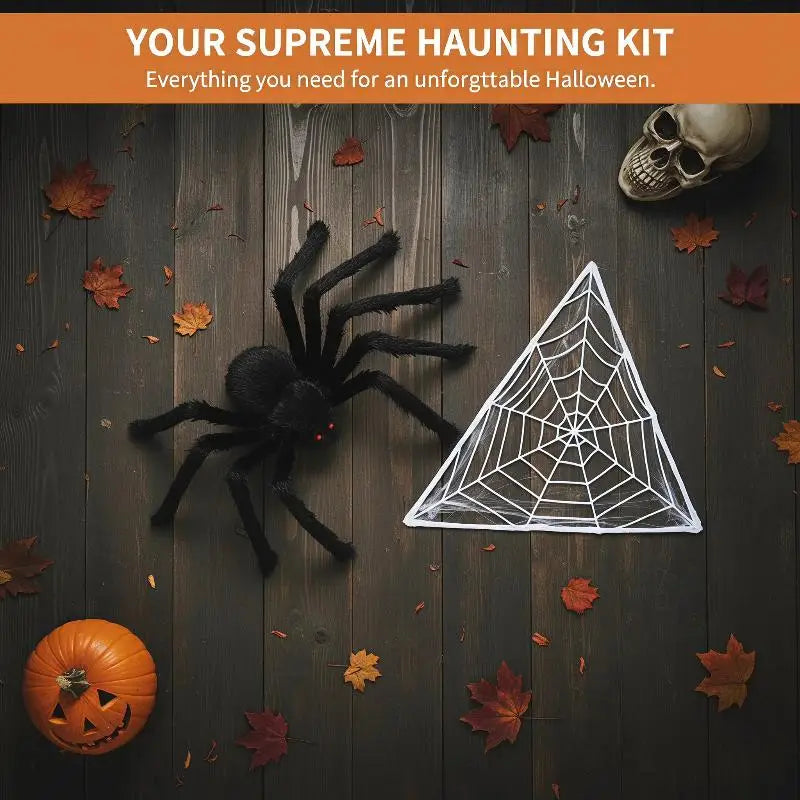 30cm Giant Black Spider Halloween Decoration & Haunted Prop
