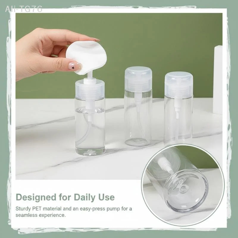 Refillable Press Pump Dispenser Bottle | Nail Polish Remover