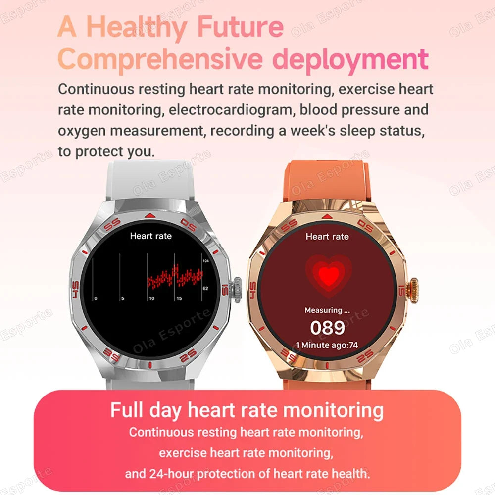 2025 Smart Watch Men Women AMOLED HD Screen GPS Tracker Bluetooth