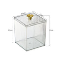 Makeup Storage Organizer Bathroom Jar Cotton Swab Acrylic Square