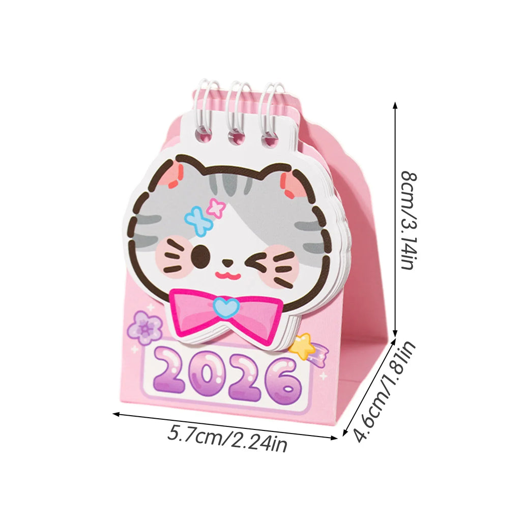 2026 Mini Cat Desktop Calendar – Compact Kitty Daily Planner