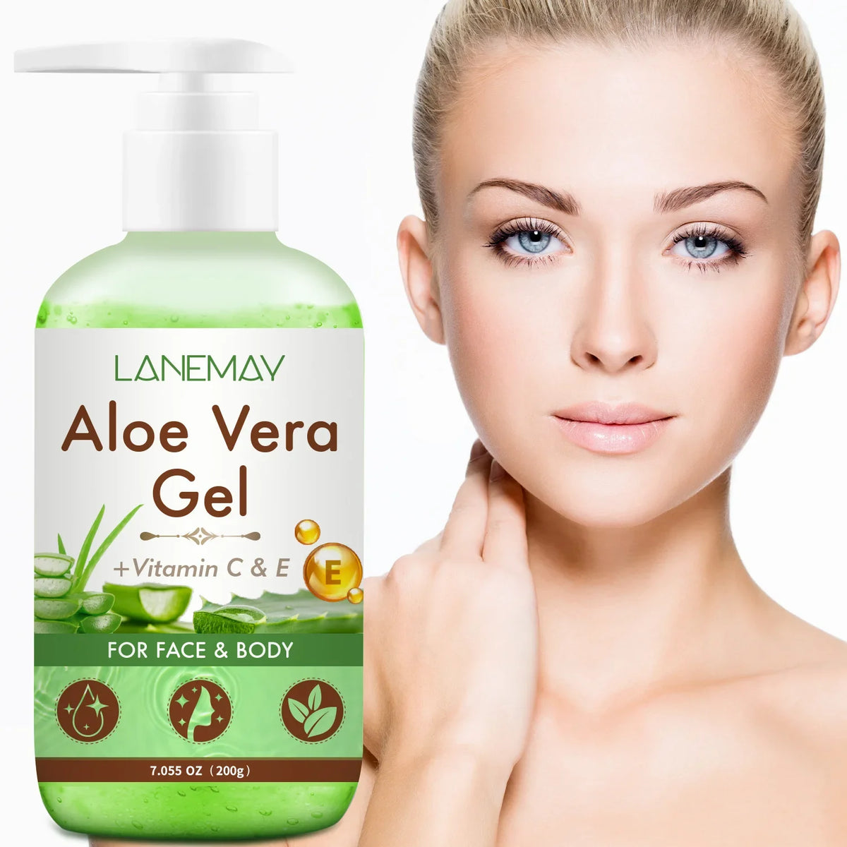 Vitamin C & E Aloe Vera Gel – Face & Body Moisturizer 200g