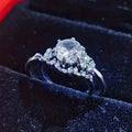 Huitan 2-Piece CZ Bridal Ring Set – Sparkling Cubic Zirconia