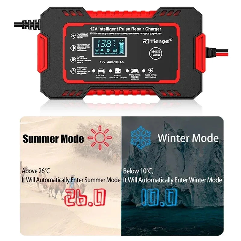 Sell Car Battery Charger 12V 6A Touch Screen Pulse Repair LCD Fast