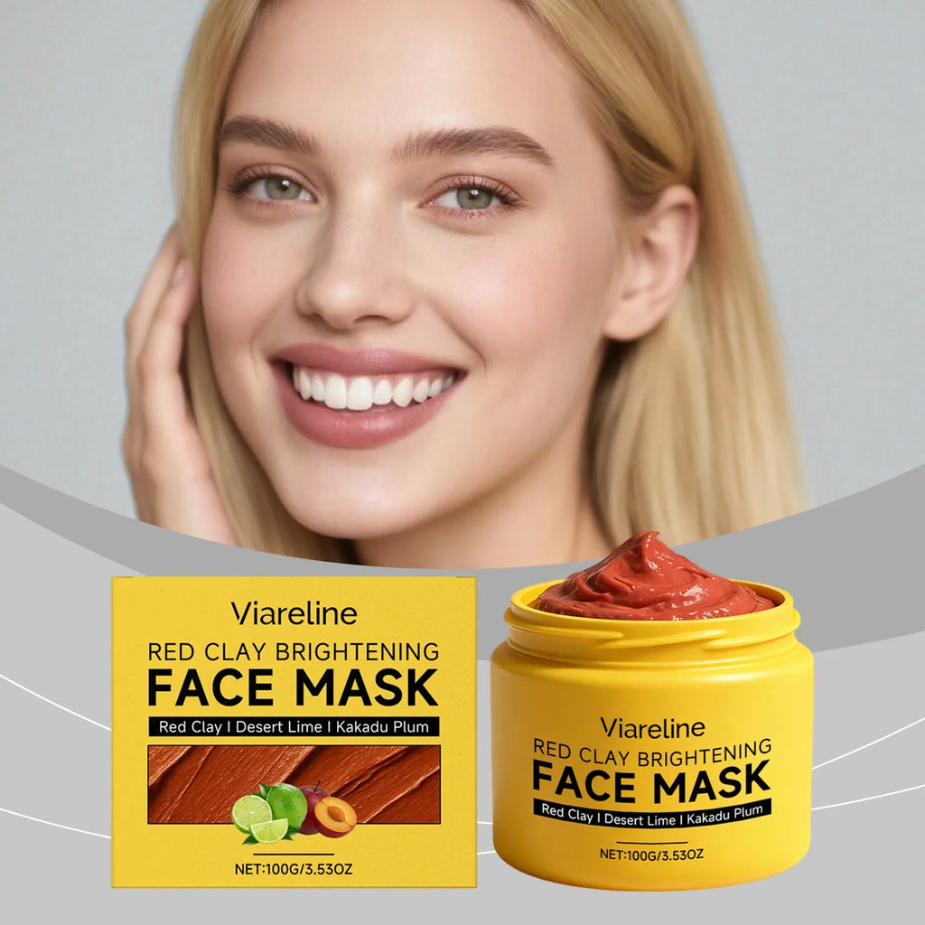 Viareline Red Clay Mask – Pores, Dark Spots & Brightening
