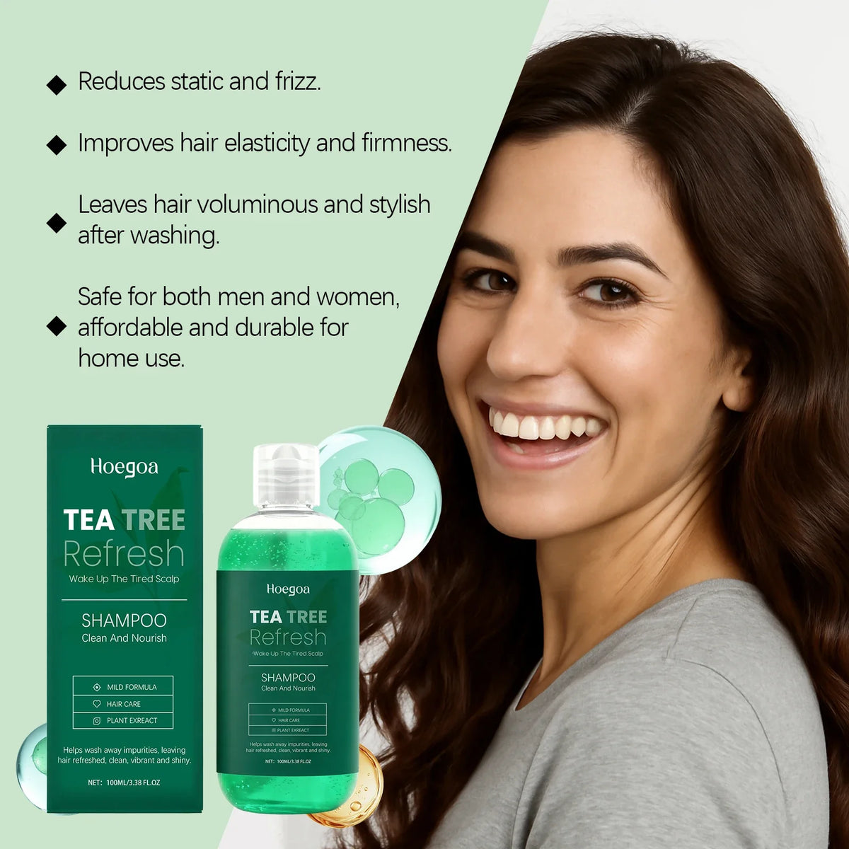 HOEGOA Tea Tree Oil Shampoo – Deep Clean & Anti-Dandruff 100ml