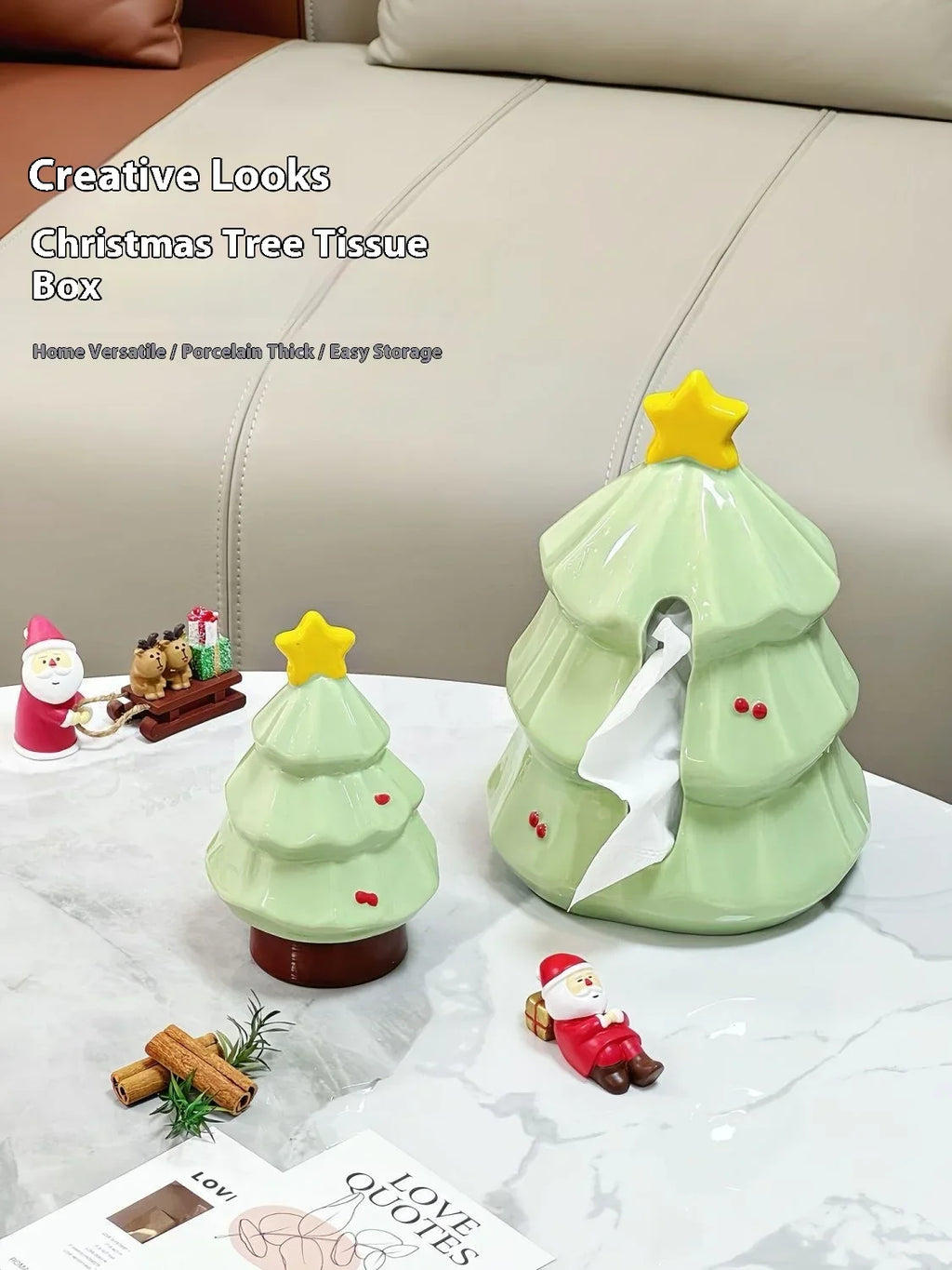 Creative Ceramic Tissue Box Christmas Tree Festive Atmosphere Napkin