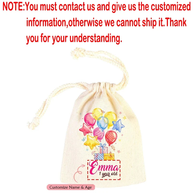 5-Pack Birthday Balloon Drawstring Bags | Kids Party Favors