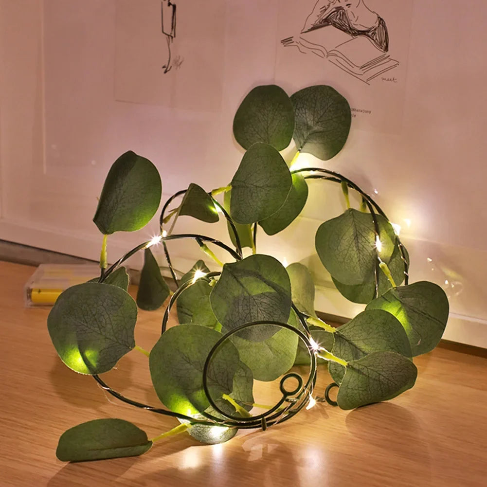 Lighted Eucalyptus Garland | Battery-Powered LED Fairy Vine Decor