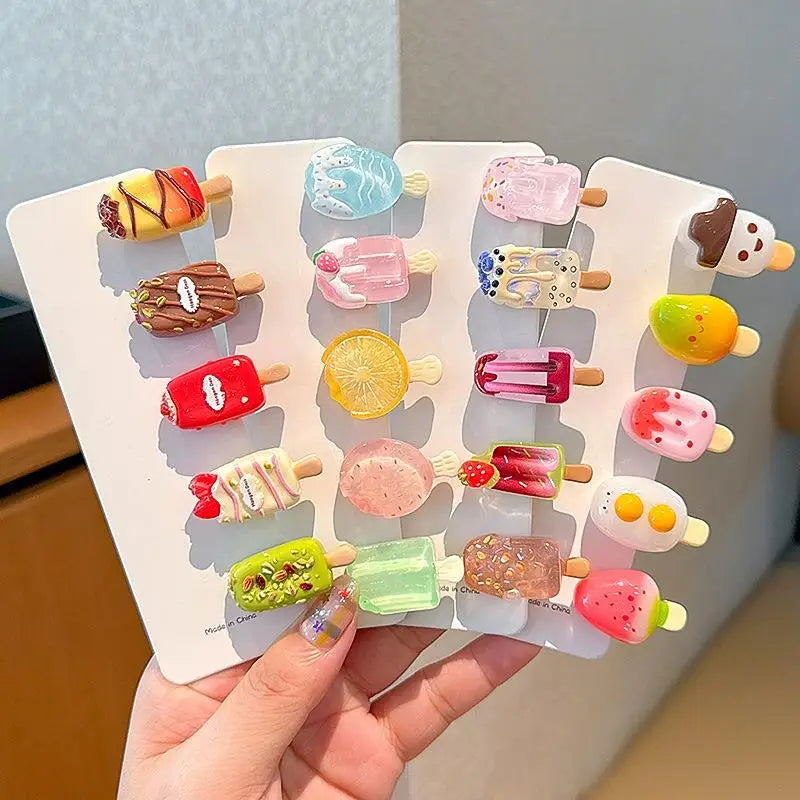 10Pcs Ice Cream Mini Duckbill Hair Clips for Women | Cute Set