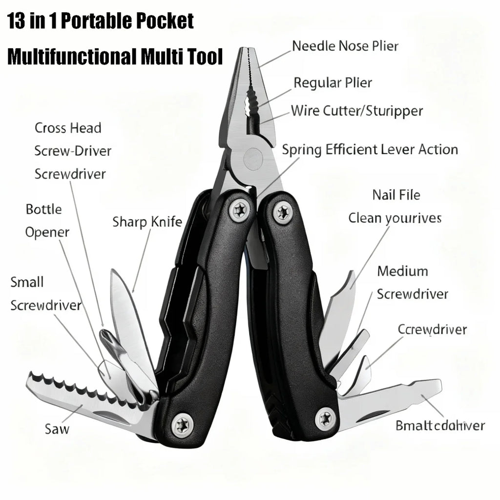 Stainless Steel Multi-Tool Pliers – Portable EDC Camping Kit