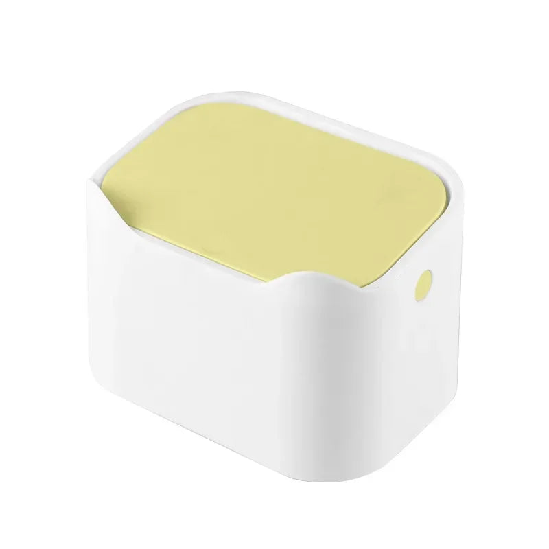 Mini Desktop Trash Can with Press Lid – Cute Desk Waste Bin