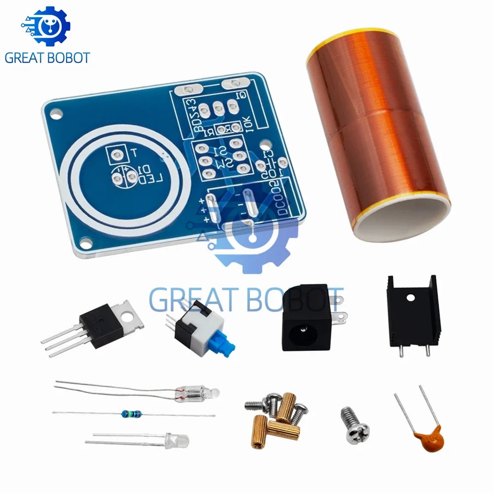 BD243C Mini Tesla Coil DIY Kit – Electronics Science Project