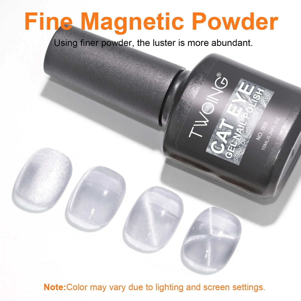 Silvery Cat Eye Gel Polish Glossy Magnetic Nail Holographic 9D Effect