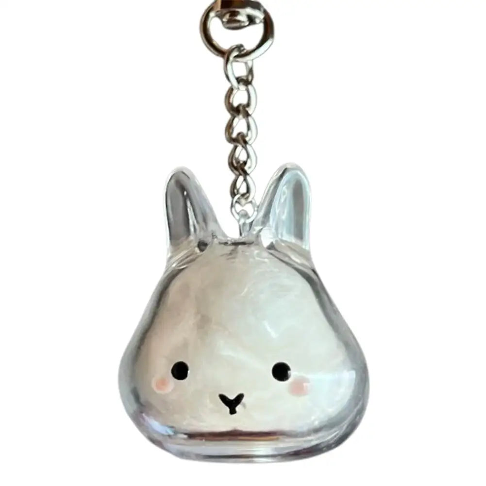 Rabbit Pet Fur Keepsake Capsule Keychain – Transparent Pendant