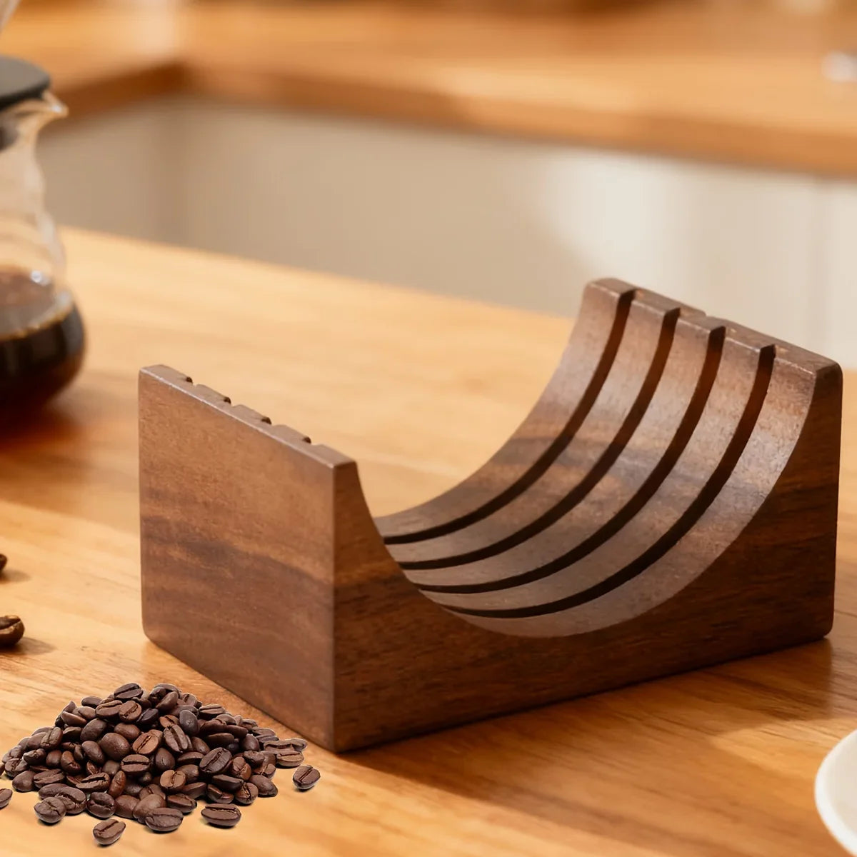 Walnut Espresso Puck Screen Stand – 51/53/58mm Portafilter