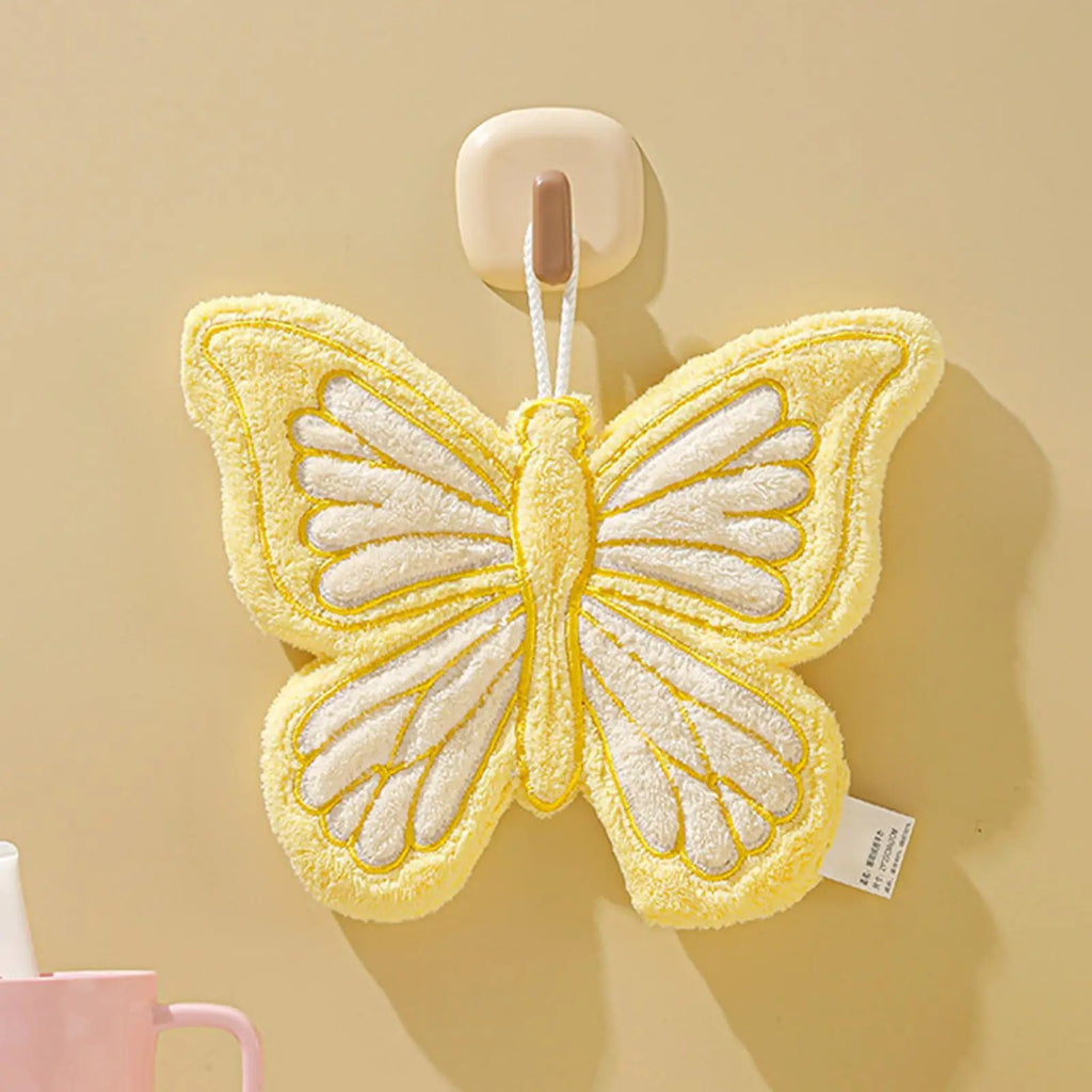 Butterfly Hand Towels – Soft Absorbent Coral Fleece Hanging Towel