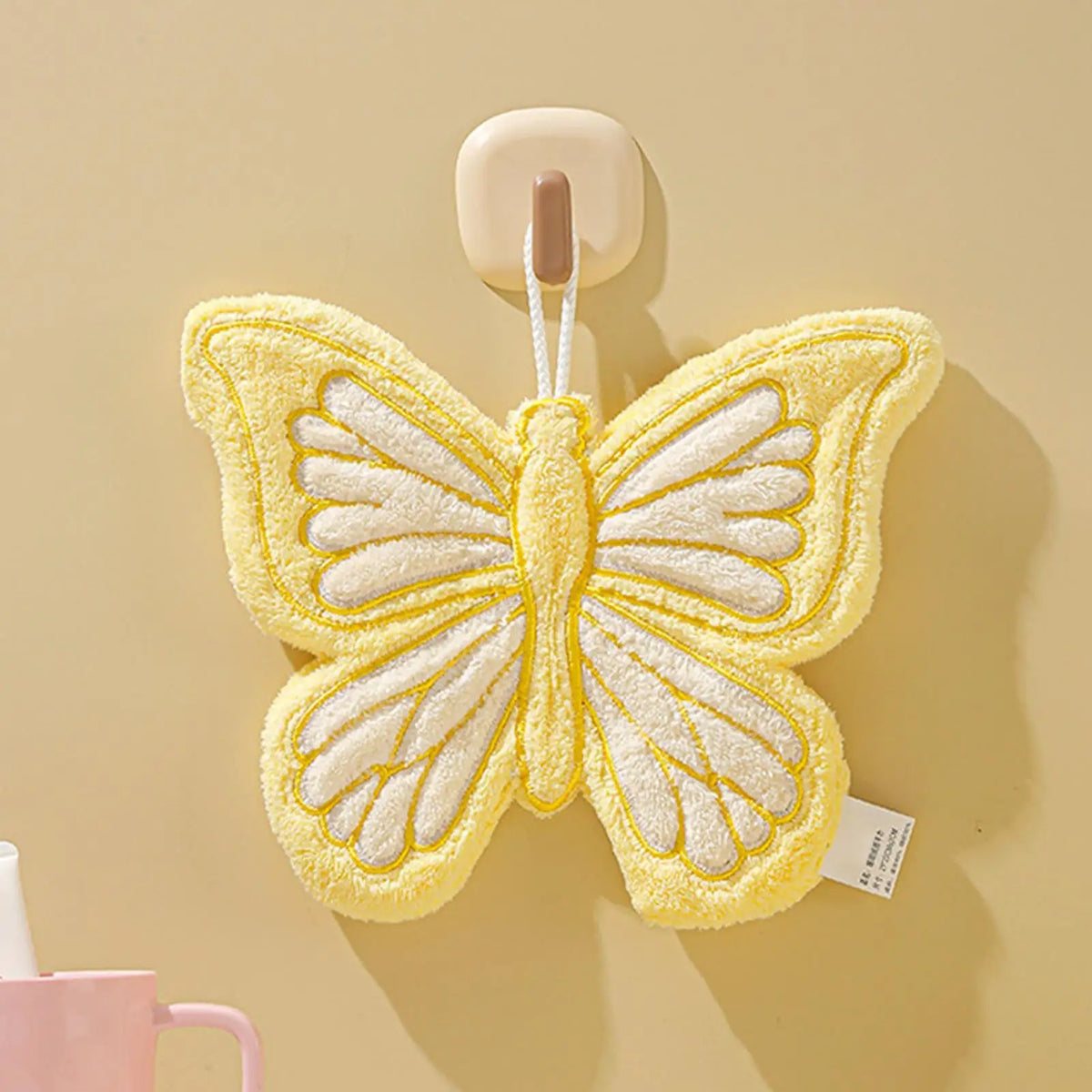 Butterfly Hand Towels – Soft Absorbent Coral Fleece Hanging Towel