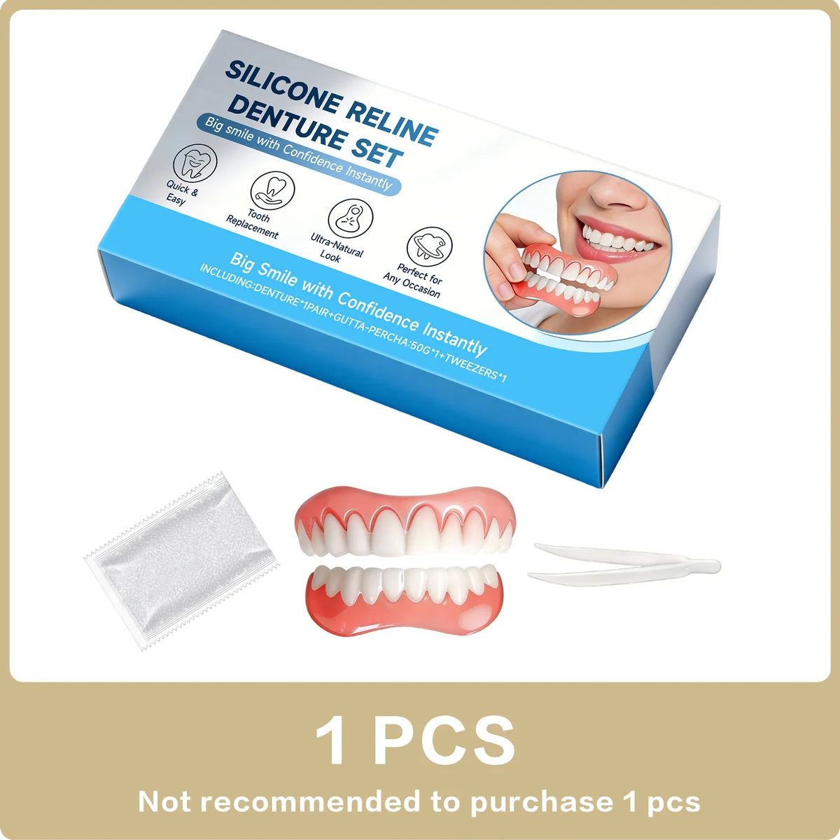 Moldable Smile Veneers – Instant Cosmetic Fake Teeth Denture Set