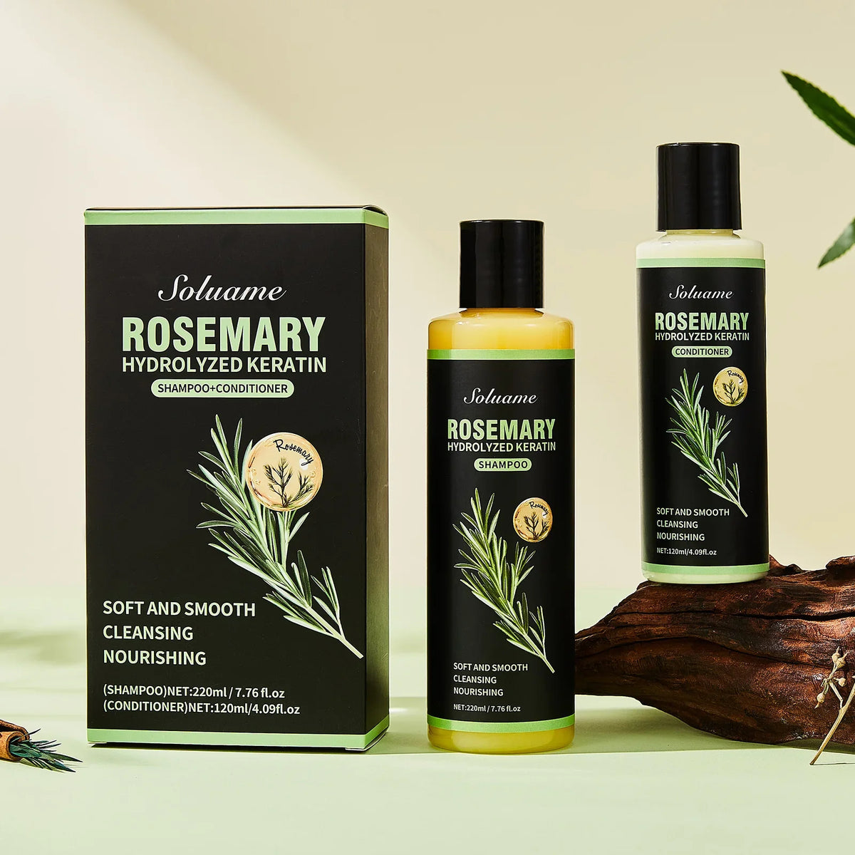 Rosemary Keratin Shampoo & Conditioner Set – Nourishing Hair Care