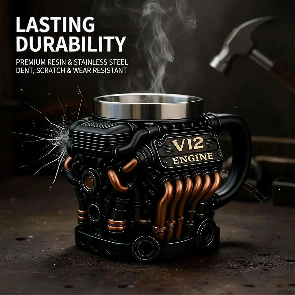 V12 Engine Coffee Mug 200ml | Unique Car Enthusiast Gift