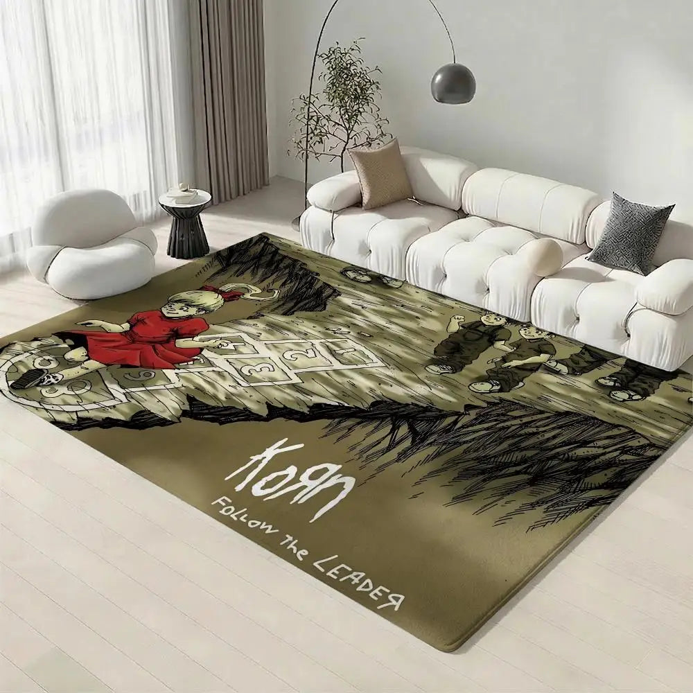 Nu-Metal Band Flannel Floor Mat – Non-Slip Soft Indoor Rug