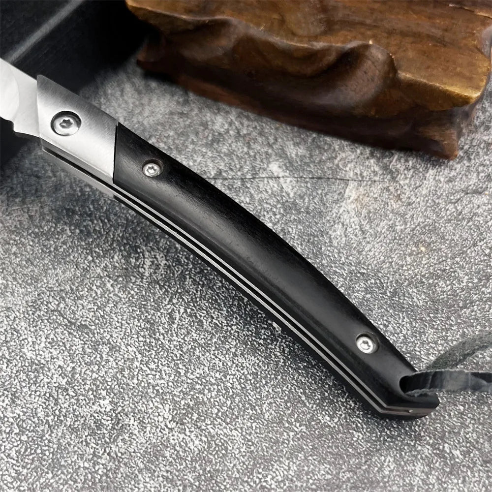Japanese Folding Pocket Knife – Carbon Steel & Wood Handle