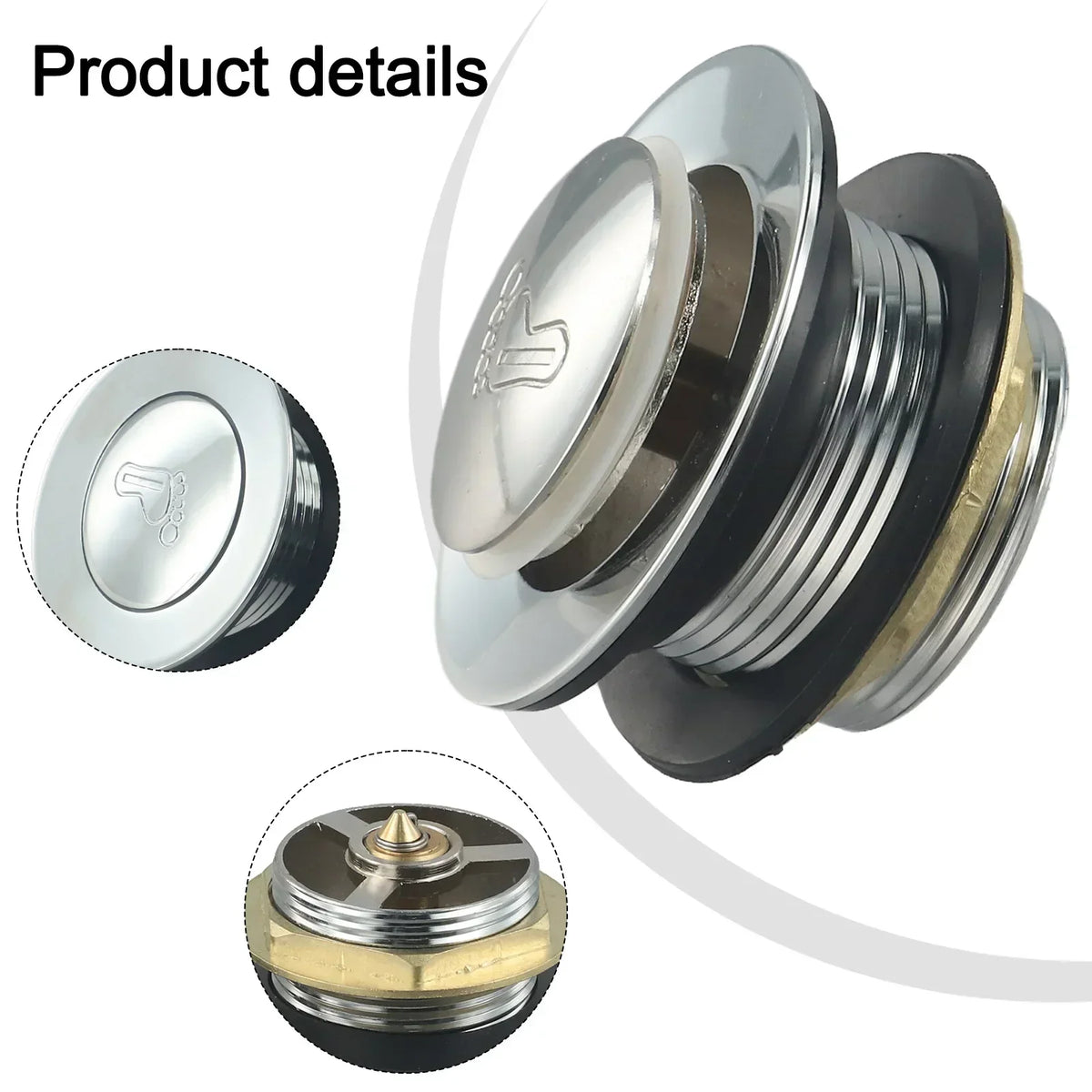 Brass Push-Button Bathtub Pop-Up Drain | Tub Replacement Part