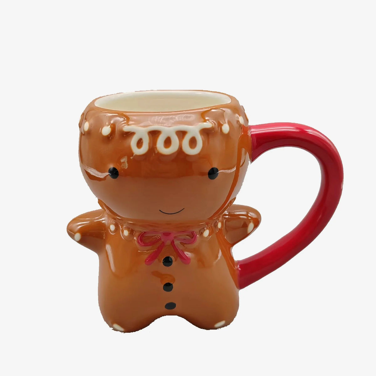 Kawaii Gingerbread Man Ceramic Mug | 3D Christmas Cup 300ML