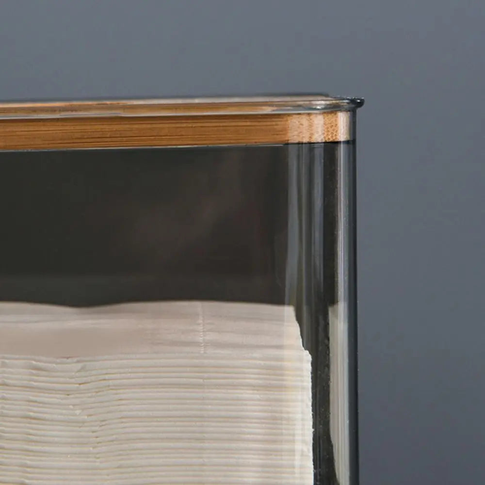 Simple Rectangular Clear Tissue Box Square Paper Living Table Storage